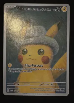 Pikachu With Grey Felt Hat 085 Promo Card Pokemon X Van Gogh Museum - NM - Image 4