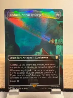MTG R0491 Anduril, Narsil Reforged - Borderless Foil - LOTR - NM - Image 1