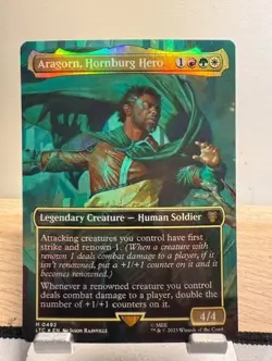MTG R0493 Aragorn, Hornburg Hero (Borderless Foil) - LOTR - NM - Image 1