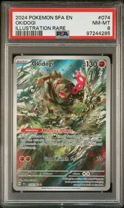 2024 POKEMON SFA EN-SHROUDED FABLE ILLUSTRATION RARE #074 OKIDOGI PSA 8 - Image 1