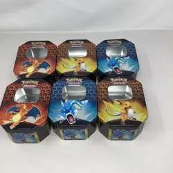Pokemon TCG Hidden Fates EMPTY Tins Lot of 6 (A) - Image 1