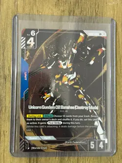 Gundam Card Game - Unicorn Gundam 02 Banshee (Destroy Mode) - GD01-003 LR+ Foil - Image 1