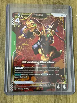 GUNDAM TCG CARD GAME SHENLONG GUNDAM GD01-029 R+ FOIL ENGLISH NEWTYPE RISING NEW - Image 1