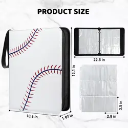 990 Pockets Baseball Card Binder, Trading Card Collection Binder with 55 Remo... - Image 2