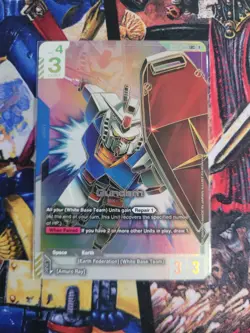Gundam Card Game GUNDAM RX-78-2 LR++ GD01-001 Newtype Rising Super Parallel - Image 1