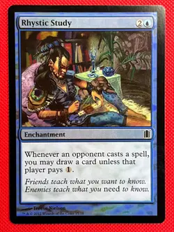MTG Foil 1X Rhystic Study X1 Commander Arsenal Magic - SP/NM - Image 1