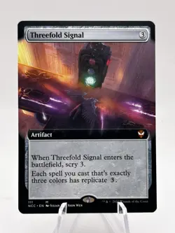 Threefold Signal 111 Extended Art Commander: Streets of New Capenna NCC MTG NM - Image 1