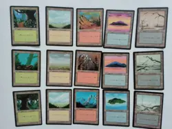 1 x MTG Full Set of T-Chinese 4th Edition BB Basic Land --- NM - Image 1