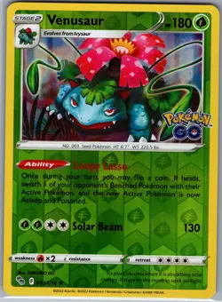Venusaur 003/078 Rare - Pokemon Go TCG - Reverse Holo (NM) - Image 1