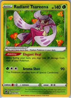 Radiant Tsareena 016/195 - Pokemon SWSH12: Silver Tempest - Radiant Rare (NM) - Image 1