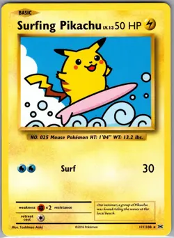 Surfing Pikachu 111/108 - Pokemon TCG XY: Evolutions - Regular Secret Rare (NM) - Image 1