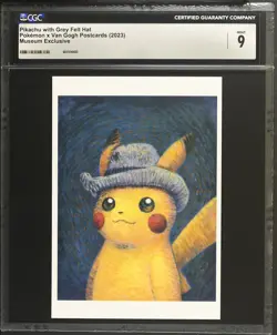 💎 Pikachu with Grey Felt Hat Pokemon Van Gogh Museum Exclusive Postcard CGC 9 - Image 1