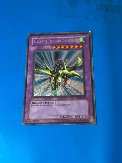 YUGIOH Secret Rare Gaia The Dragon Champion LOB-E102 PLAYED - Image 1