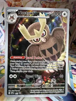 Noctowl 141 Full Art Pokemon TCG Sv: Scarlet & Violet Black Star Promo Card - Image 1