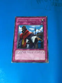 YUGIOH Secret Rare Imperial Order PSV-E104 PLAYED - Image 1