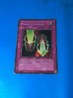 YUGIOH Secret Rare Magic Cylinder LON-104 PLAYED - Image 1