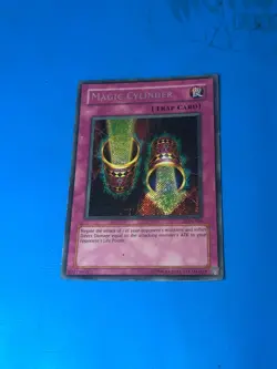 YUGIOH Secret Rare Magic Cylinder LON-104 PLAYED - Image 1