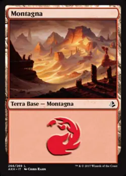MTG Magic AKH Amonkhet - 1x ITA EX 266 C Montagna - Image 1