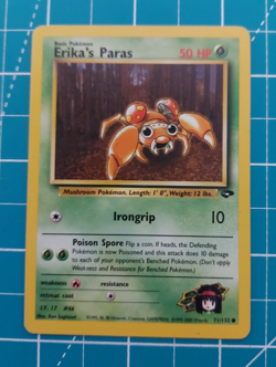 Erika's Paras 71/132 Gym Heroes Unlimited WotC 2000 Vintage Pokemon TCG LP - Image 1