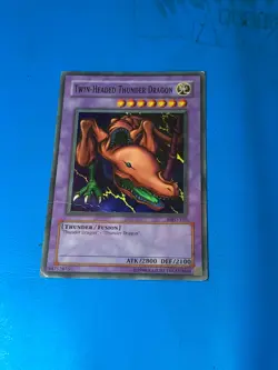 YUGIOH Super Rare Twin-Headed Thunder Dragon MRD-120 PLAYED - Image 1