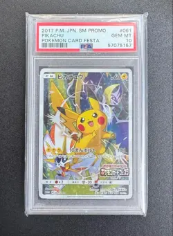 PSA 10 Pokemon Card 2017 Pikachu Battle Festa 061/SM-P Promo Japanese GEM MINT - Image 2