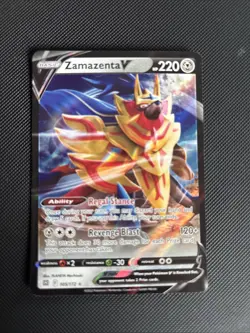 Pokemon TCG Sword & Shield Brilliant Stars Zamazenta v Ultra Rare Card 105/172 - Image 1