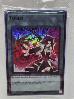 YuGiOh Akiza & Black Rose Dragon Token TKN5-EN008 Super Rare Sealed Card - Image 2