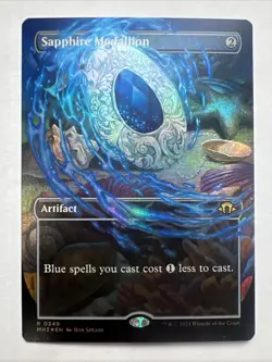 MTG Sapphire Medallion (Borderless Foil) Modern Horizons 3 NM - Image 1