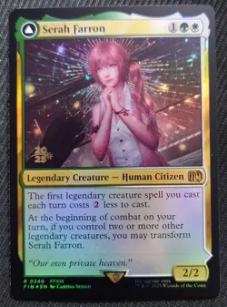 MTG Crystallized Serah Farron Gold Leaf Pre-Release Promo Foil Card - Image 1