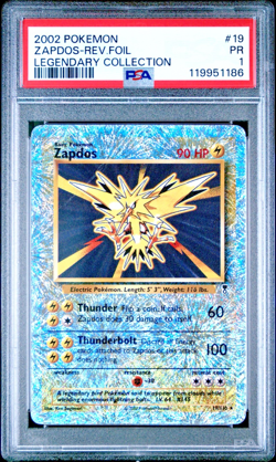 PSA 1 2002 Pokemon Legendary Collection Zapdos 19/110 Reverse Holo Foil WOTC - Image 1