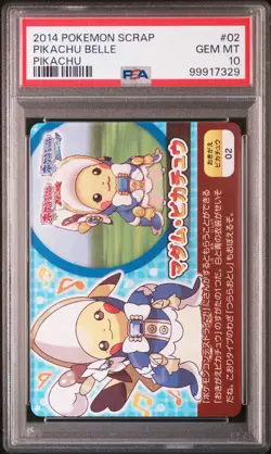 2014 POKEMON SCRAP PIKACHU #02 PIKACHU BELLE PSA 10 - Image 1