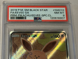 Eevee GX SM233 Full Art Black Star Promo Card Pokemon 2019 PSA Graded 8 - Image 3