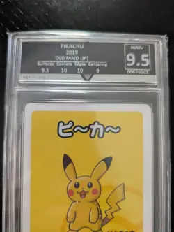 Rare Pikachu Old Maid collection slab graded Card GG 9.5 Mint+ Pokemon TCG - Image 3