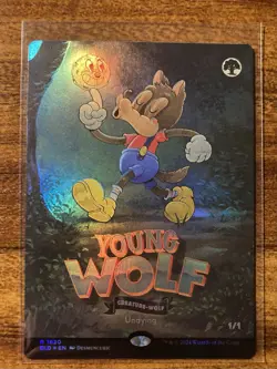 MTG✨YOUNG WOLF Brdless/Full Art 🌈 FOIL✨SLD Twisted Toons MINT RARE UNPLAYED ! - Image 1