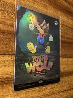 MTG✨YOUNG WOLF Brdless/Full Art 🌈 FOIL✨SLD Twisted Toons MINT RARE UNPLAYED ! - Image 3
