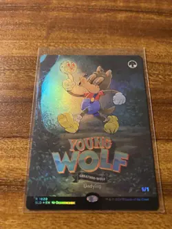 MTG✨YOUNG WOLF Brdless/Full Art 🌈 FOIL✨SLD Twisted Toons MINT RARE UNPLAYED ! - Image 5