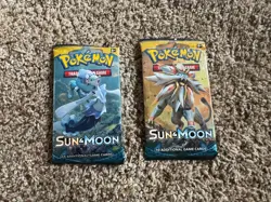 2 Vintage Pokemon Booster Packs: 2017 Sun and Moon Base Set Factory Sealed TCG - Image 1