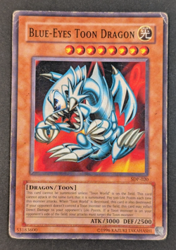 Yugioh TCG - 1x Blue Eyes Toon Dragon - SDP-020 - Heavy Play HP - Vintage - 2003 - Image 1