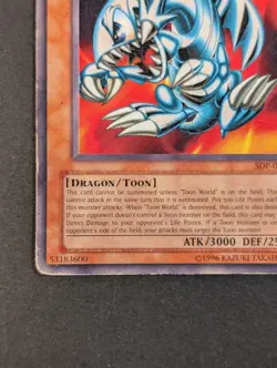 Yugioh TCG - 1x Blue Eyes Toon Dragon - SDP-020 - Heavy Play HP - Vintage - 2003 - Image 5
