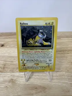Pokemon Vintage Neo Revelation Holo Rare Raikou Card 13/64 LP Nice - Image 1