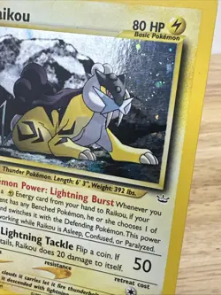 Pokemon Vintage Neo Revelation Holo Rare Raikou Card 13/64 LP Nice - Image 3