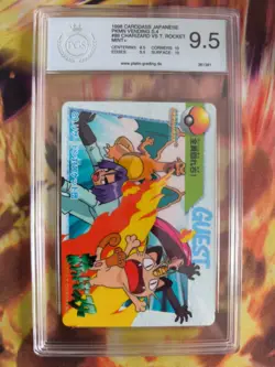 Pokemon Card Japanese 89 Carddass Vending Charizard Team Rocket PSA / PGS 9.5 - Image 2