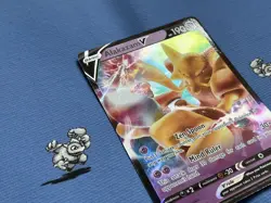Pokemon TCG Alakazam V SWSH003 Black Star Promo (NM) Holo Half Art Pokemon Card - Image 4