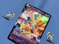 Pokemon TCG Alakazam V SWSH003 Black Star Promo (NM) Holo Half Art Pokemon Card - Image 5