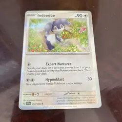 Holo Indeedee 153/198 Rare Scarlet & Violet Base Set Pokemon TCG CARD GAME - Image 1