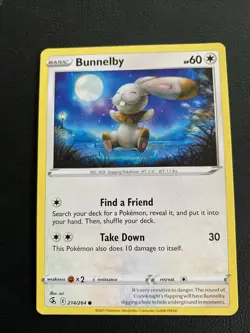 Bunnelby 214/264 Common Fusion Strike Pokemon TCG CARD - Image 1