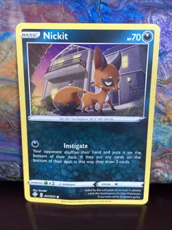 Nickit 047/072 Shining Fates Regular POKEMON TCG CARD - Image 1