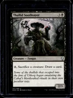 MTG Magic The Gathering Card Thallid Soothsayer Creature Fungus Black Dominaria - Image 1