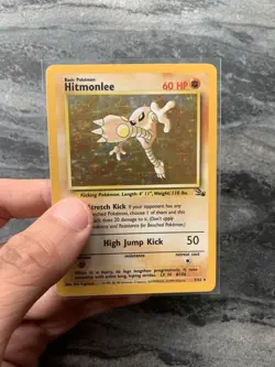 Pokemon TCG - Hitmonlee 7/62 Fossil Holo Rare WOTC 1999 - NM - Image 1