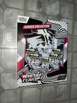 Pokemon Scarlet & Violet Unova White Flare Binder Collection Box with 5 Boosters - Image 1